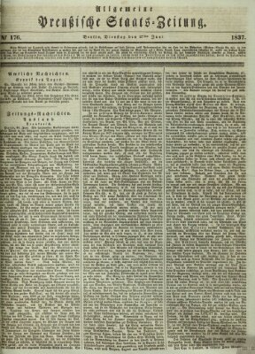 Allgemeine preußische Staats-Zeitung Dienstag 27. Juni 1837