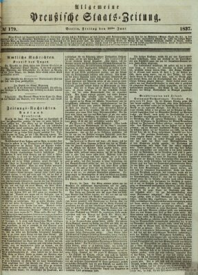 Allgemeine preußische Staats-Zeitung Freitag 30. Juni 1837