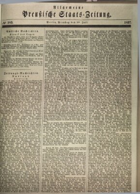 Allgemeine preußische Staats-Zeitung Dienstag 4. Juli 1837