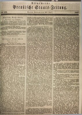 Allgemeine preußische Staats-Zeitung Montag 10. Juli 1837