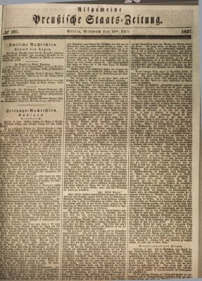 Allgemeine preußische Staats-Zeitung Mittwoch 12. Juli 1837