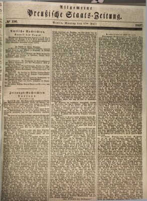 Allgemeine preußische Staats-Zeitung Montag 17. Juli 1837
