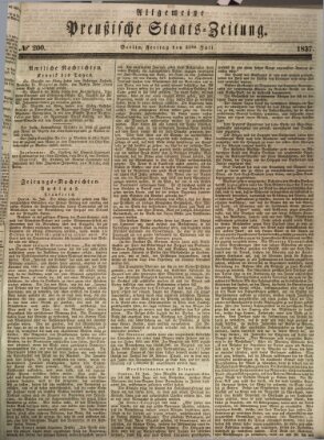 Allgemeine preußische Staats-Zeitung Freitag 21. Juli 1837