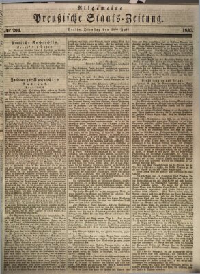 Allgemeine preußische Staats-Zeitung Dienstag 25. Juli 1837