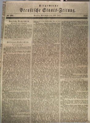 Allgemeine preußische Staats-Zeitung Mittwoch 26. Juli 1837