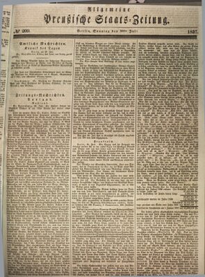 Allgemeine preußische Staats-Zeitung Sonntag 30. Juli 1837