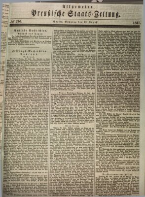 Allgemeine preußische Staats-Zeitung Sonntag 6. August 1837