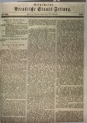 Allgemeine preußische Staats-Zeitung Donnerstag 10. August 1837