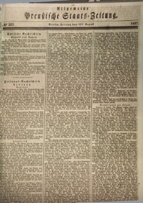 Allgemeine preußische Staats-Zeitung Freitag 11. August 1837