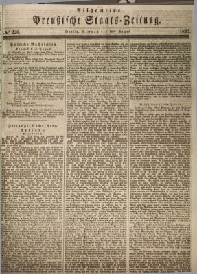 Allgemeine preußische Staats-Zeitung Mittwoch 16. August 1837