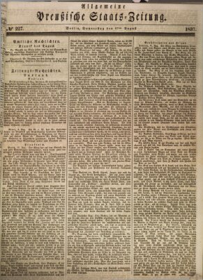 Allgemeine preußische Staats-Zeitung Donnerstag 17. August 1837