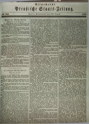 Allgemeine preußische Staats-Zeitung Samstag 19. August 1837