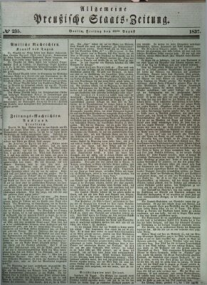 Allgemeine preußische Staats-Zeitung Freitag 25. August 1837