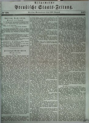 Allgemeine preußische Staats-Zeitung Samstag 26. August 1837