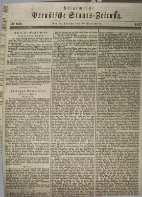 Allgemeine preußische Staats-Zeitung Freitag 1. September 1837