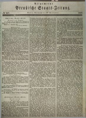 Allgemeine preußische Staats-Zeitung Mittwoch 6. September 1837