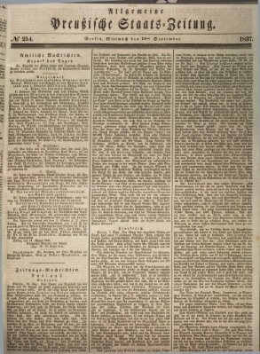 Allgemeine preußische Staats-Zeitung Mittwoch 13. September 1837