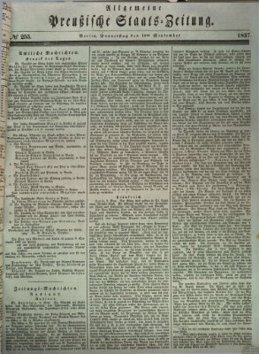 Allgemeine preußische Staats-Zeitung Donnerstag 14. September 1837