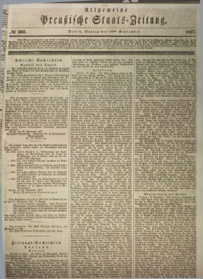 Allgemeine preußische Staats-Zeitung Montag 25. September 1837