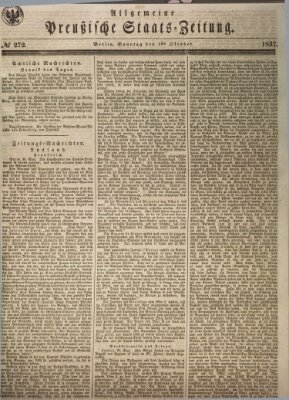 Allgemeine preußische Staats-Zeitung Sonntag 1. Oktober 1837