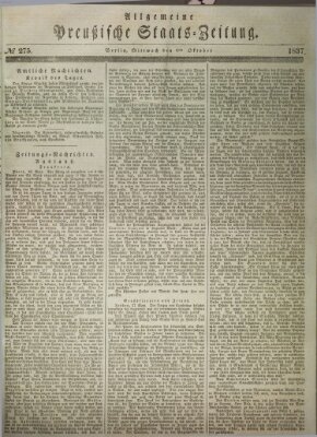 Allgemeine preußische Staats-Zeitung Mittwoch 4. Oktober 1837