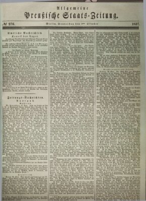 Allgemeine preußische Staats-Zeitung Donnerstag 5. Oktober 1837