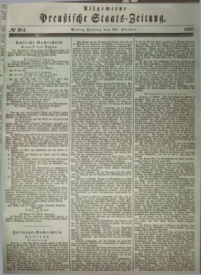 Allgemeine preußische Staats-Zeitung Freitag 13. Oktober 1837