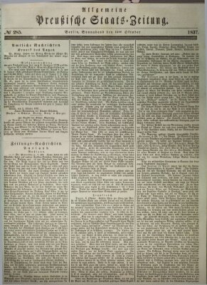 Allgemeine preußische Staats-Zeitung Samstag 14. Oktober 1837