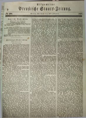 Allgemeine preußische Staats-Zeitung Mittwoch 25. Oktober 1837