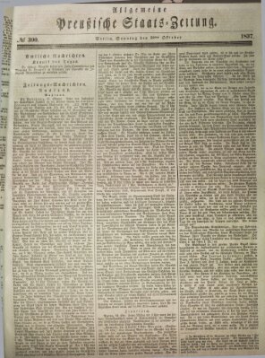 Allgemeine preußische Staats-Zeitung Sonntag 29. Oktober 1837