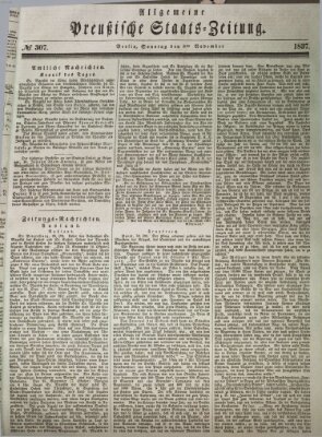 Allgemeine preußische Staats-Zeitung Sonntag 5. November 1837