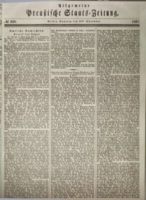 Allgemeine preußische Staats-Zeitung Sonntag 26. November 1837