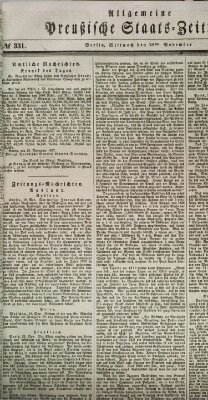 Allgemeine preußische Staats-Zeitung Mittwoch 29. November 1837