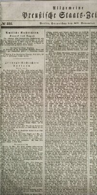 Allgemeine preußische Staats-Zeitung Donnerstag 30. November 1837