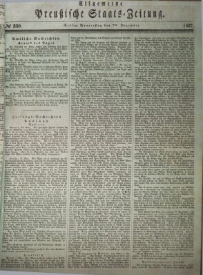 Allgemeine preußische Staats-Zeitung Donnerstag 7. Dezember 1837