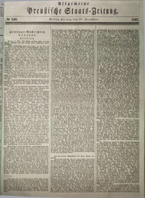 Allgemeine preußische Staats-Zeitung Freitag 8. Dezember 1837