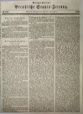 Allgemeine preußische Staats-Zeitung Samstag 9. Dezember 1837