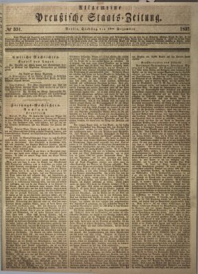 Allgemeine preußische Staats-Zeitung Dienstag 19. Dezember 1837