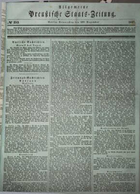 Allgemeine preußische Staats-Zeitung Donnerstag 21. Dezember 1837