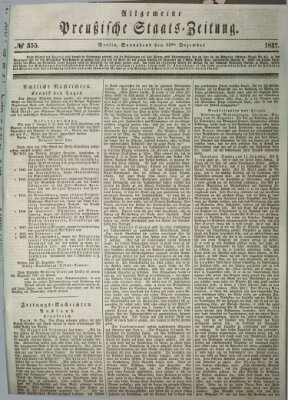 Allgemeine preußische Staats-Zeitung Samstag 23. Dezember 1837