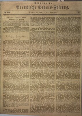 Allgemeine preußische Staats-Zeitung Freitag 29. Dezember 1837