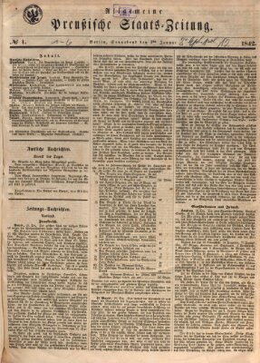 Allgemeine preußische Staats-Zeitung Saturday 1. January 1842