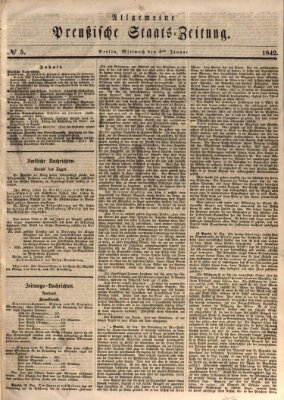 Allgemeine preußische Staats-Zeitung Mittwoch 5. Januar 1842