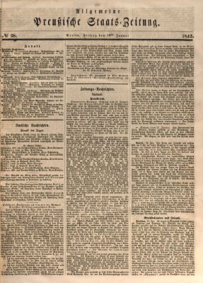 Allgemeine preußische Staats-Zeitung Freitag 28. Januar 1842
