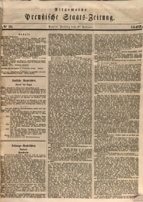 Allgemeine preußische Staats-Zeitung Freitag 4. Februar 1842