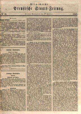 Allgemeine preußische Staats-Zeitung Samstag 5. Februar 1842