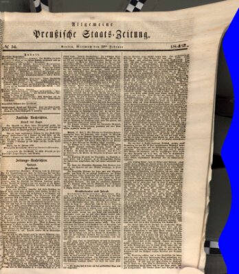 Allgemeine preußische Staats-Zeitung Mittwoch 23. Februar 1842