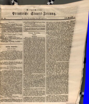 Allgemeine preußische Staats-Zeitung Donnerstag 24. Februar 1842