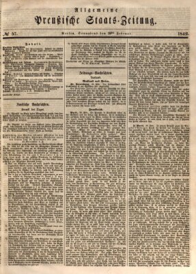 Allgemeine preußische Staats-Zeitung Samstag 26. Februar 1842