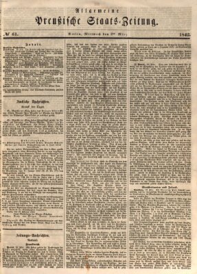 Allgemeine preußische Staats-Zeitung Mittwoch 2. März 1842